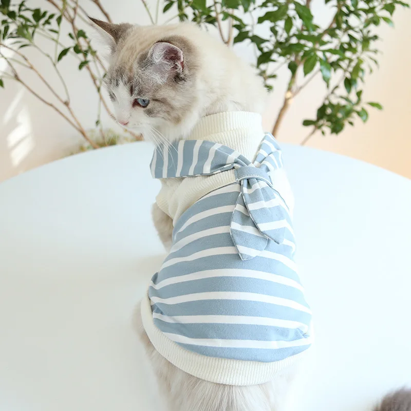 Летние юбки для кошек шарф полосатый костюм пар милое цельнокроеное платье в