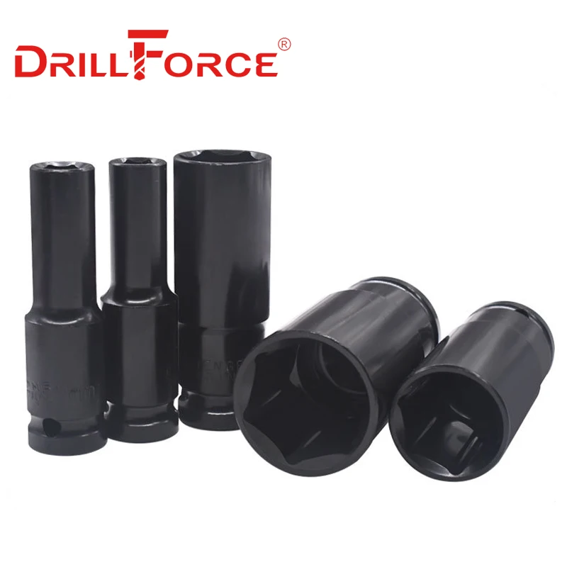 Drillforce 8-32mm Long Wrench Socket Set Tool 1/2" Electric Impact Hex Drive Adapter Spanner Converter Reducer 78/150/200/300mm images - 6