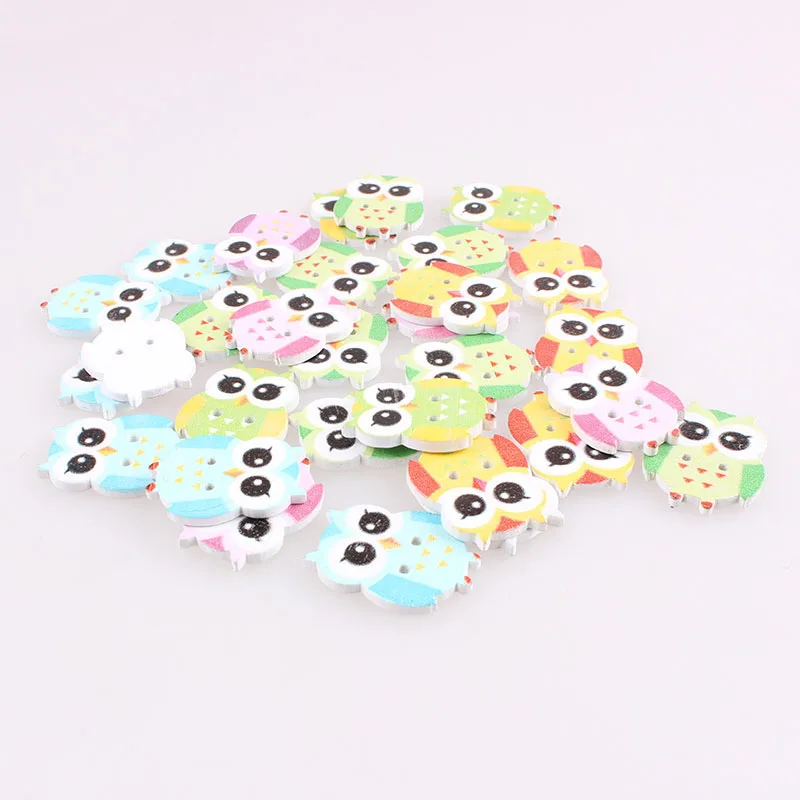 

Mixed Owl 2Hole Wooden Buttons Christmas DIY Decor Child Clothes Sewing Buttons Crafts Scrapbooking Decorativos 100Pcs E