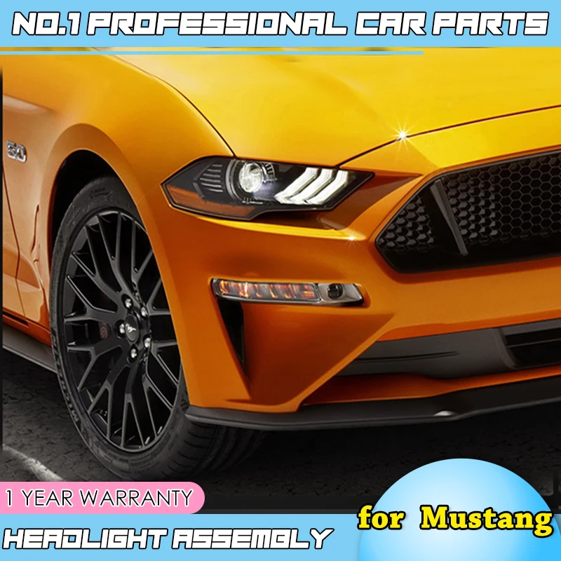 Автомобильный Стильный Полный светодиодный головной фонарь для Mustang фары передняя лампа с светодиодный индикаторная вилка и игра