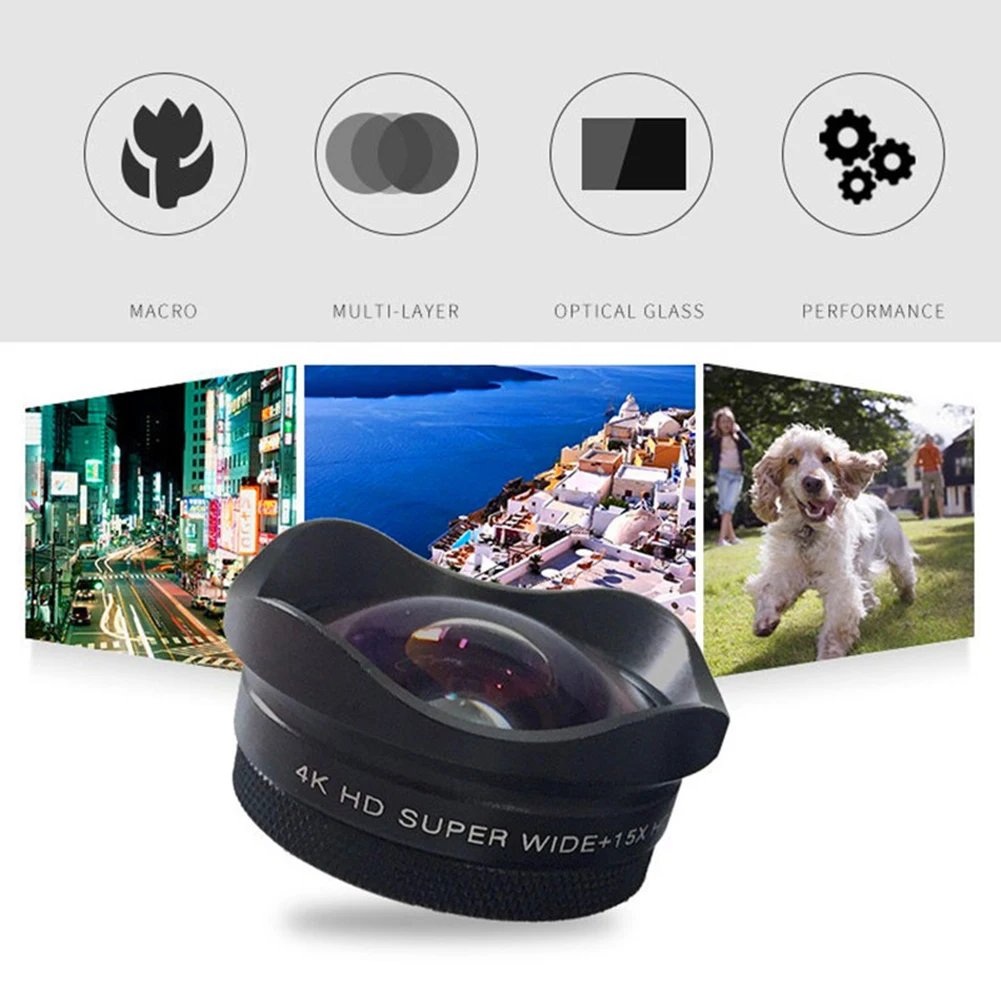 4K HD оптический мобильный телефон линзы не искажают окружающий мир 0.45X