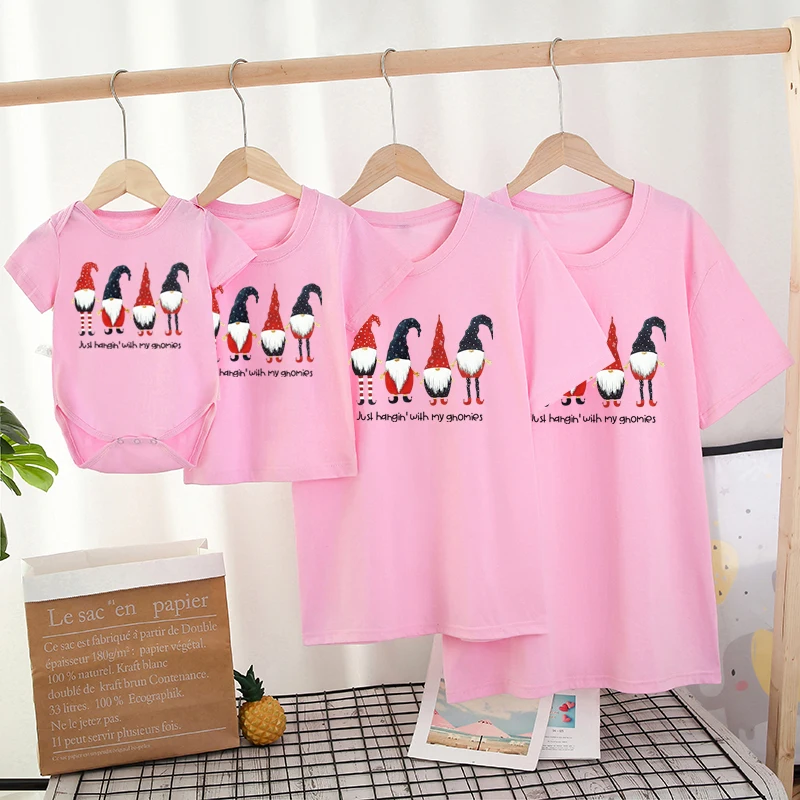 Camisetas familiares de estilo callejero de Pap&aacute; Noel para Navidad, ropa para Madre y ni&ntilde;o, Top, pelele, aspecto familiar-0