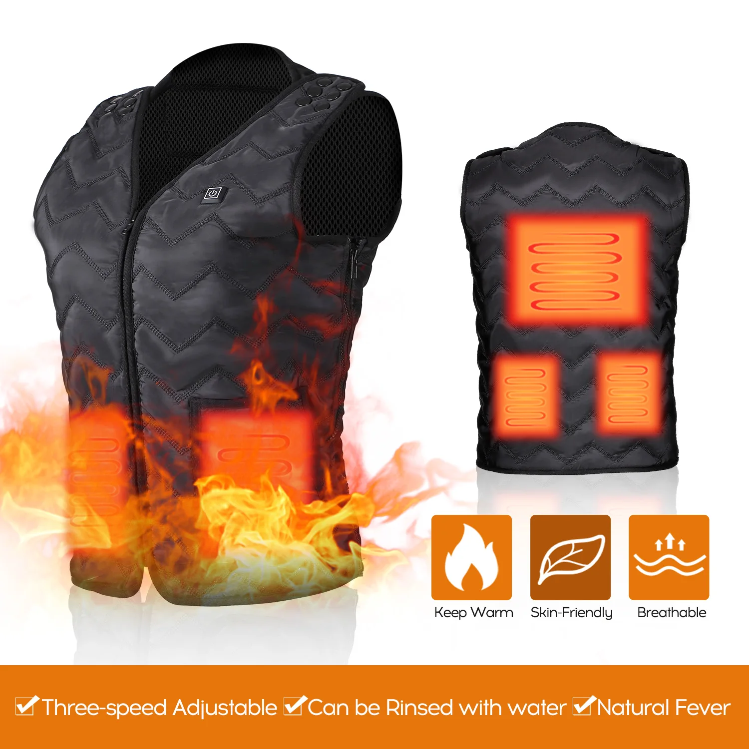 Интеллектуальная электрическая тепловая жилетка сохраняющая тепло зимой 3