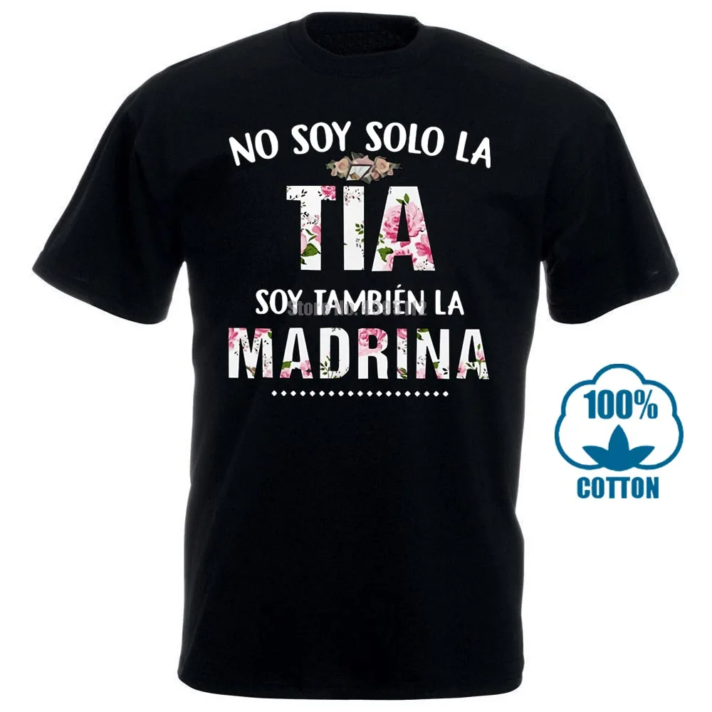 Черная футболка с цветочным принтом без сои La Tia Soy Tambien Madrina M 6Xl | Мужская одежда