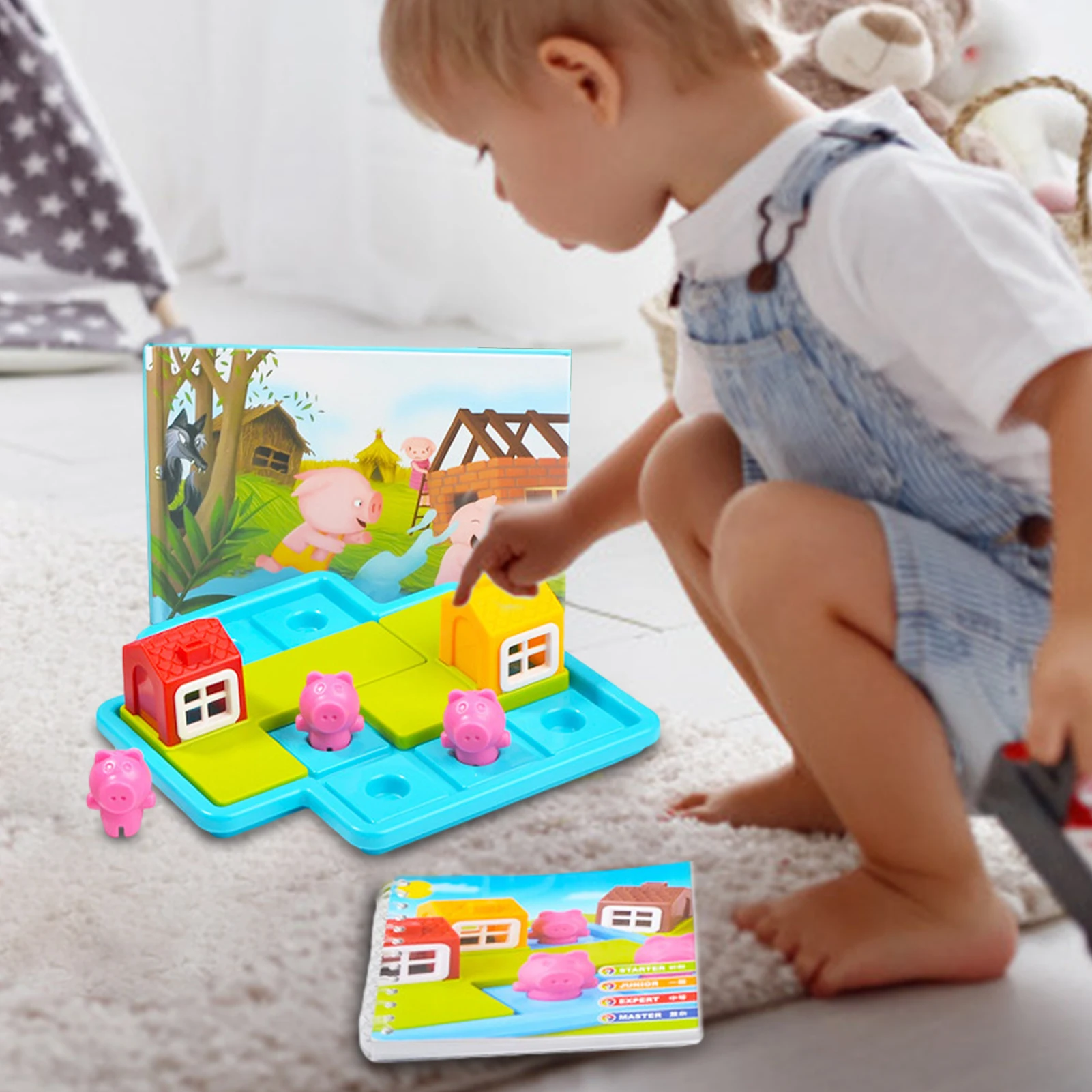 

Hide Seek Kids Board Game Toys Montessor Puzzl Little Cute Pigs Smooth Processing IQ Train Toy Early Logic Games For Preschooler
