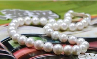 wholesale Natural 18 Rare 10-11mm AAA white Round pearl necklace