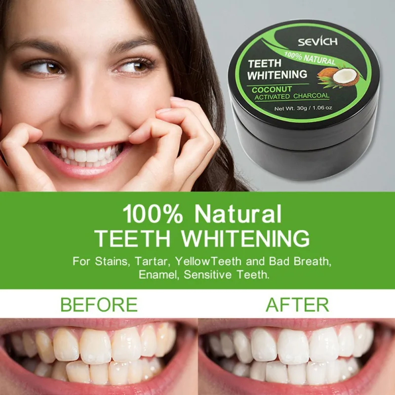 

Natural Activated Carbon Teeth Whitening Powder Get Rid Of Tooth Yellow Stain Bad Breath Oral Hygiene Products 30g