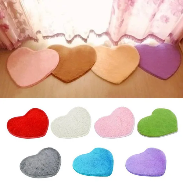 Напольный коврик 30*40*0 5 см товары для дома ковер 7 цветов полиэстер в форме сердца