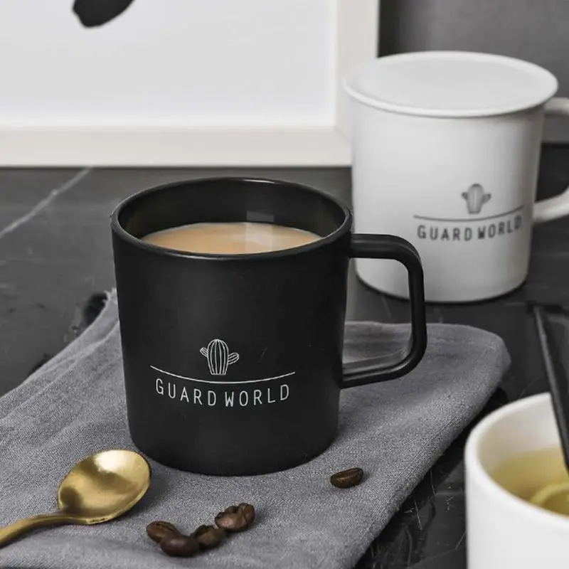 Креативная кружка с крышкой в скандинавском стиле Пластиковая Кружка для кофе чашка чая молочная Крышка