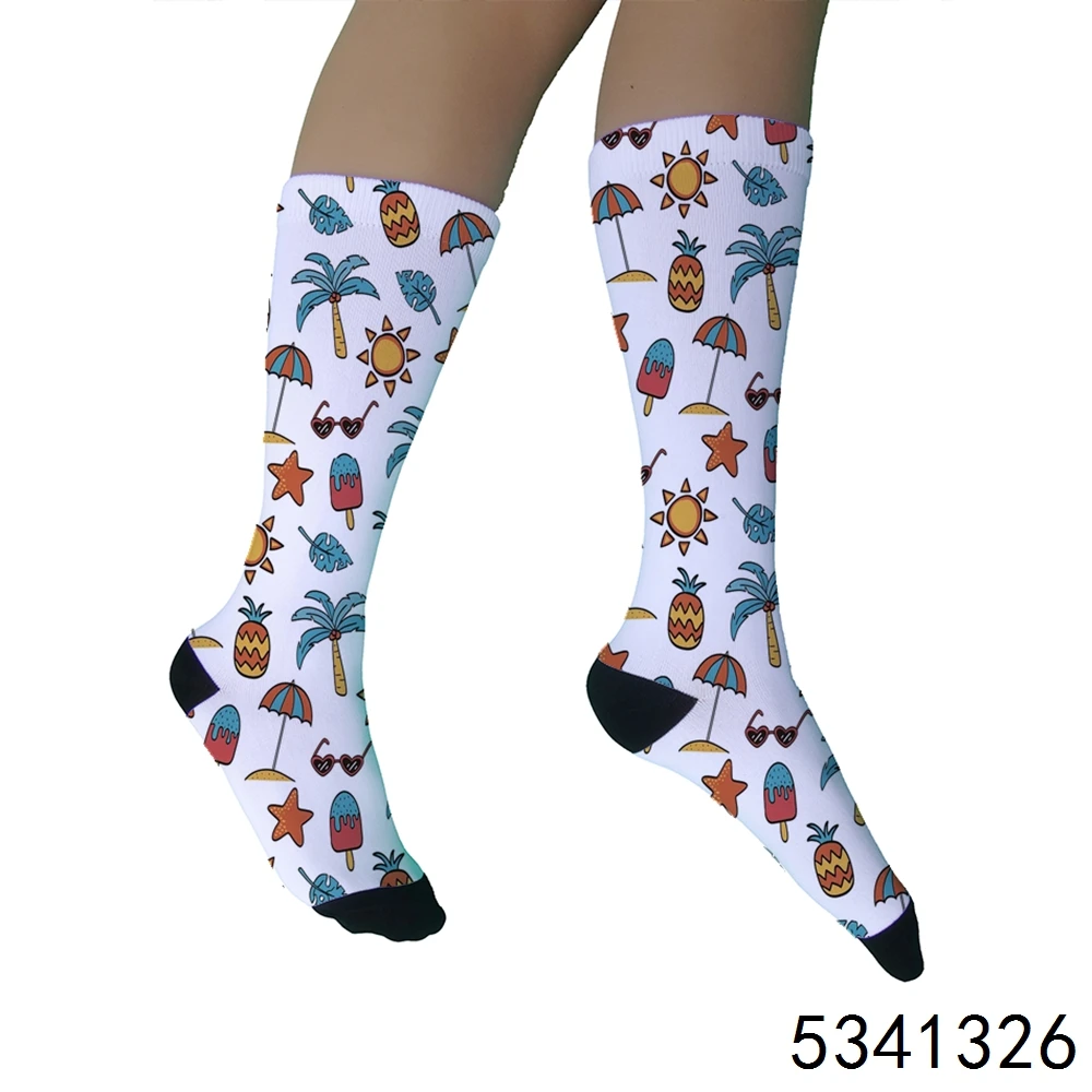 

2021 Animal Tropical Plant Cartoon Pattern Printed Design Photo Cew socks