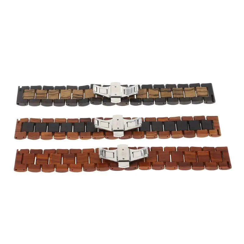 2020 деревянный ремешок для часов из красного сандалового дерева 22 мм нержавеющей