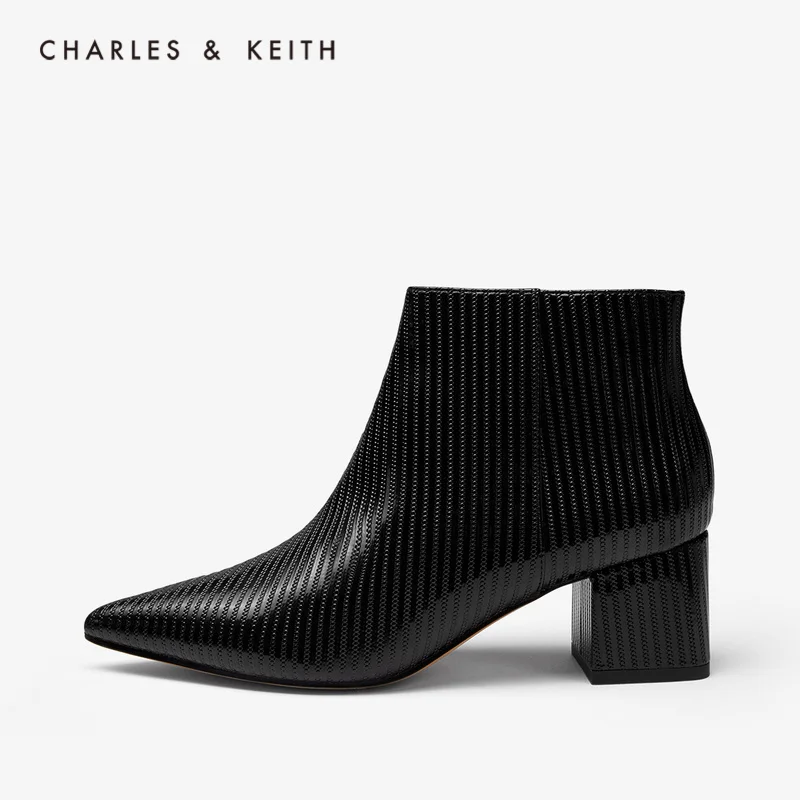 CHARLES＆KEITH Новинка 2020 CK1 91680062Женские ботинки на высоком каблуке Острый Носок