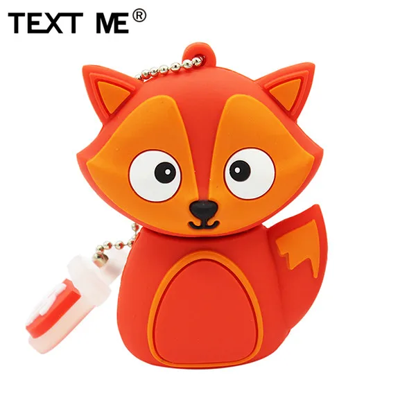 orange TEXT ME 64GB мультфильм Пингвин сова лиса стиль usb флеш-накопитель usb 2,0 4GB 8GB 16GB 32GB флешка, подарок - Цвет: orange