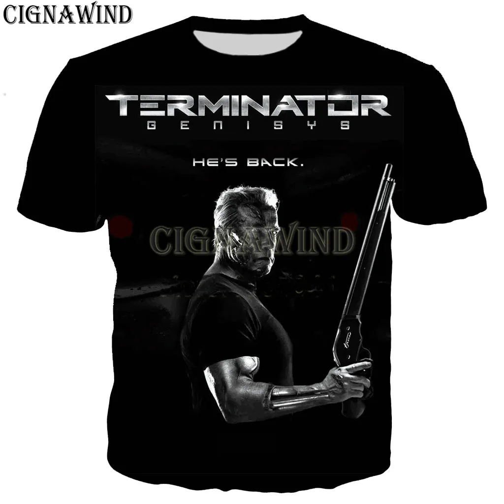 Футболка Мужская/женская с 3D принтом модный Терминатор из фильма Арнольд