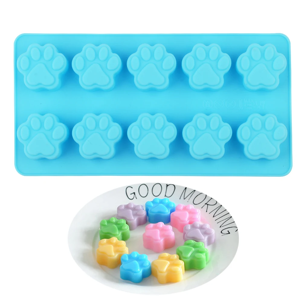 Силиконовая форма для выпечки кошачья/собачья лапа 10 шт. | Дом и сад