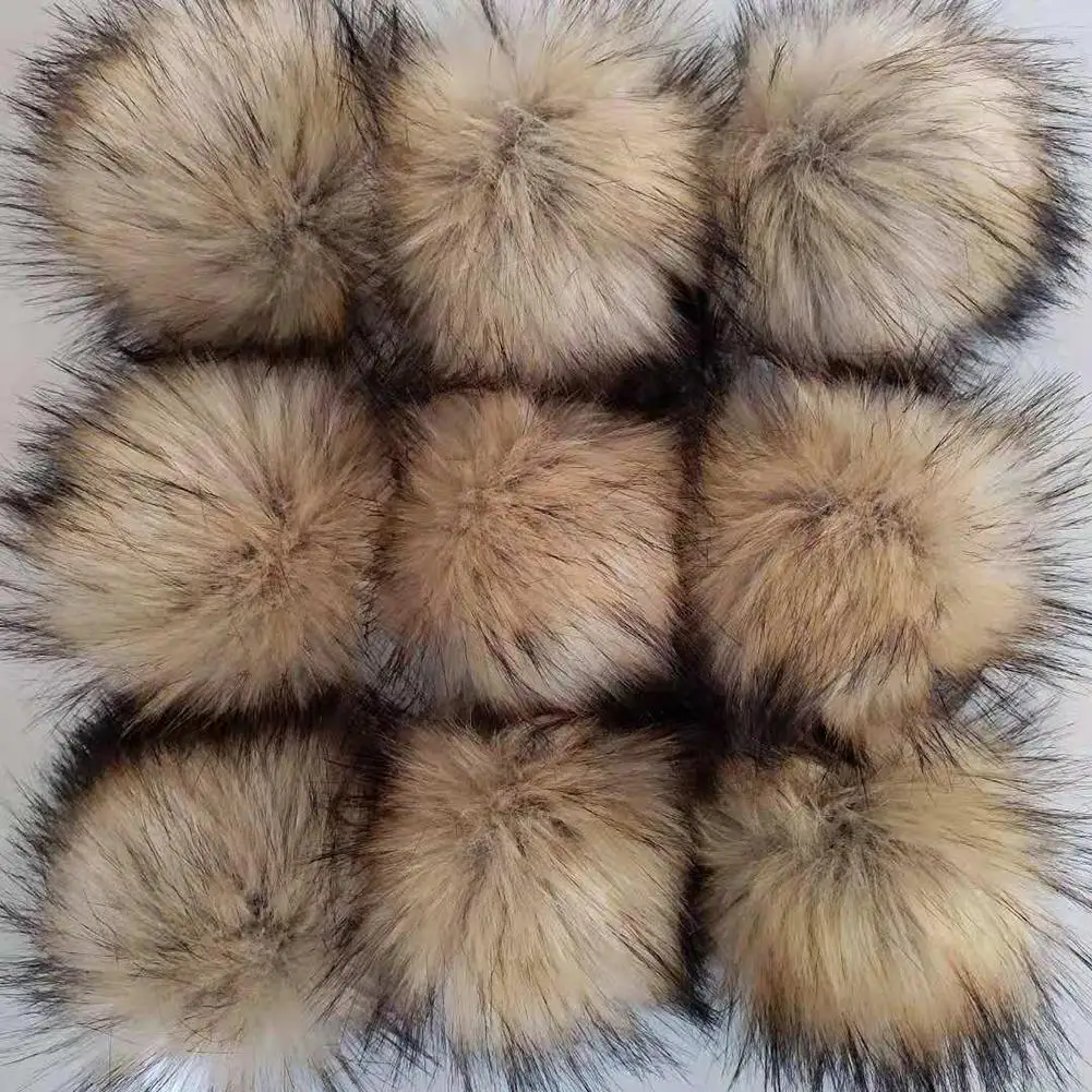 

12pcs Big Soft Pompon Pendant Artificial Animal Skin Simple Hair Ball Fake Faux Fur Fluffy Balls For Women Handbag Phone Pendant