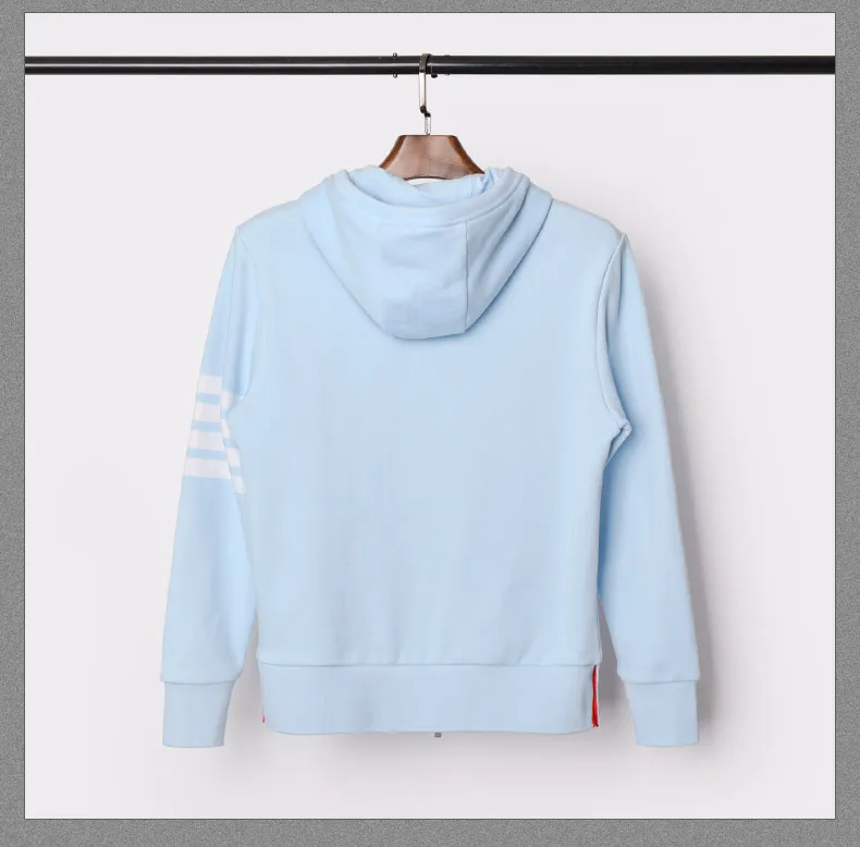 Мужская/Женская толстовка с капюшоном TB THOM синяя хлопковая куртка повседневный