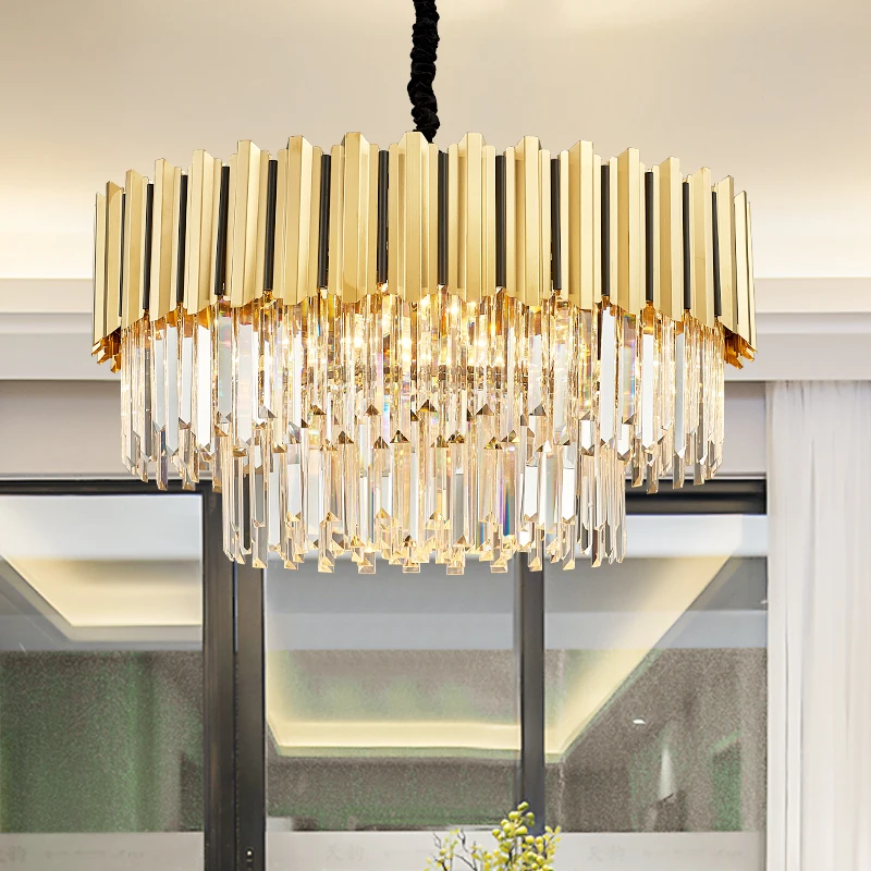Post-modern fashion living room dining light luxury crystal chandelier designer Hong Kong style simple round atmosphere | Освещение