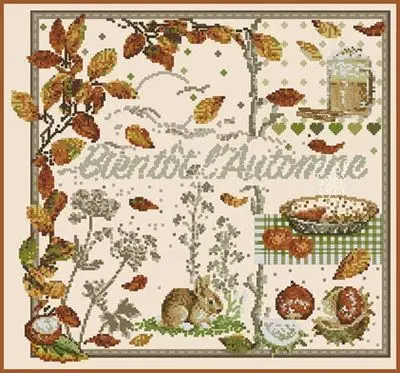 

t-MM Mouse avatar Counted Cross Stitch Kit Cross stitch RS cotton with cross stitch Mrs. Lafite mlf123 autumn rabbit