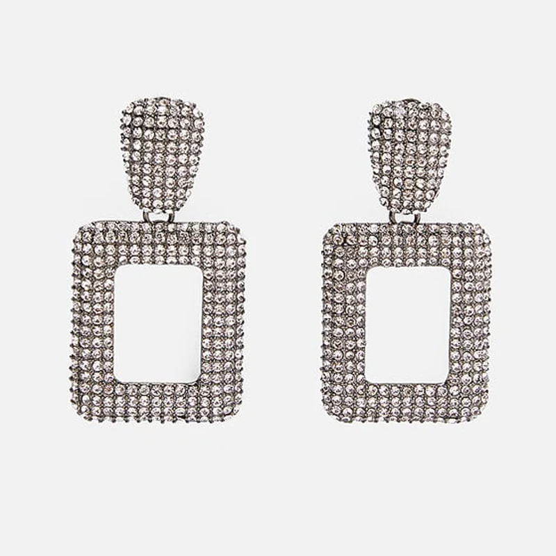 

Girlgo 2019 Za Sparkly Crystal Dangle Drop Earrings For Women Charm Maxi Pearl Statement Pendant Earrings Bohemia Party Jewelry