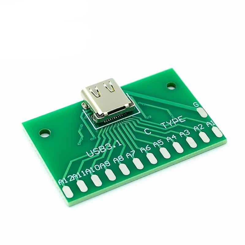 

1PCS Type-C USB3.1 Female Connector Adapter Test Board Module USB 3.1 24P 24Pin Socket Base PCB Board for Arduino USB 2.0 DIY