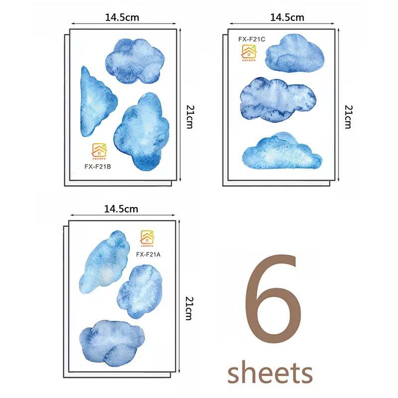 

DIY Blue Cloud Wall Sticker Wall Decal Room Decoration for Kid's Bedroom Room Nursery Decor Girl Gift Sky Color Stickers