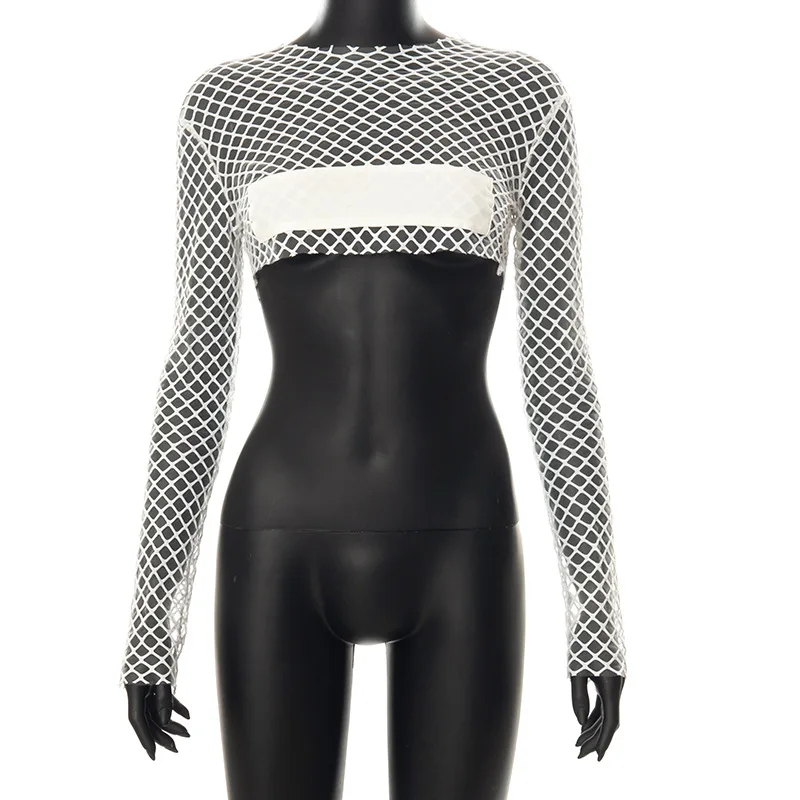 Женская Однотонная футболка с длинным рукавом и круглым вырезом | одежда