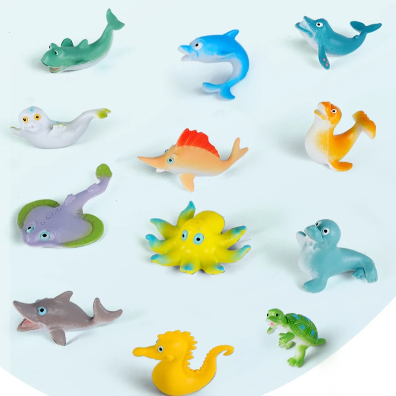 

12pcs/lot Marine Animal Action Figures PVC Figure Collectible Toys Anime Figure Collectible Figurines For Kids Toys Xmas Gifts