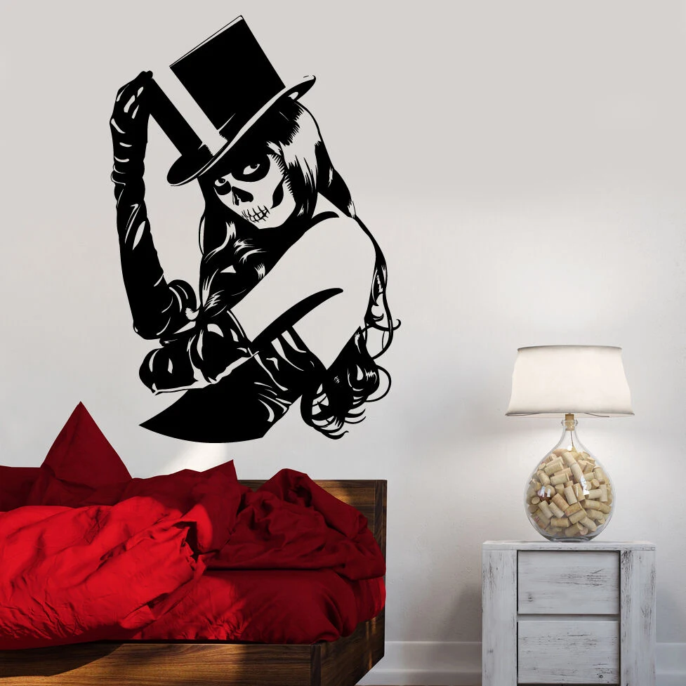 

Skull Sexy Sugar Girl Wall Decal Zombie Crippy Vinyl Waterproof Wall Sticker for Home Living Room Bedroom Decoration Mural X457