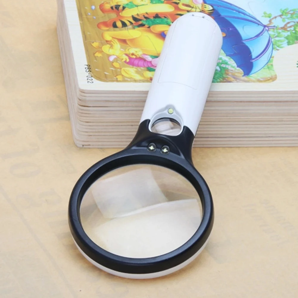

3 LED Light 45X Handheld Reading Magnifying Glass Lens Jewelry Watch Loupe