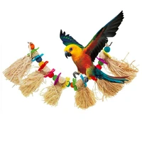 new bird swing toy pet supplies creative grass bird swing perch parrot cage toy with bead bird cage decorations