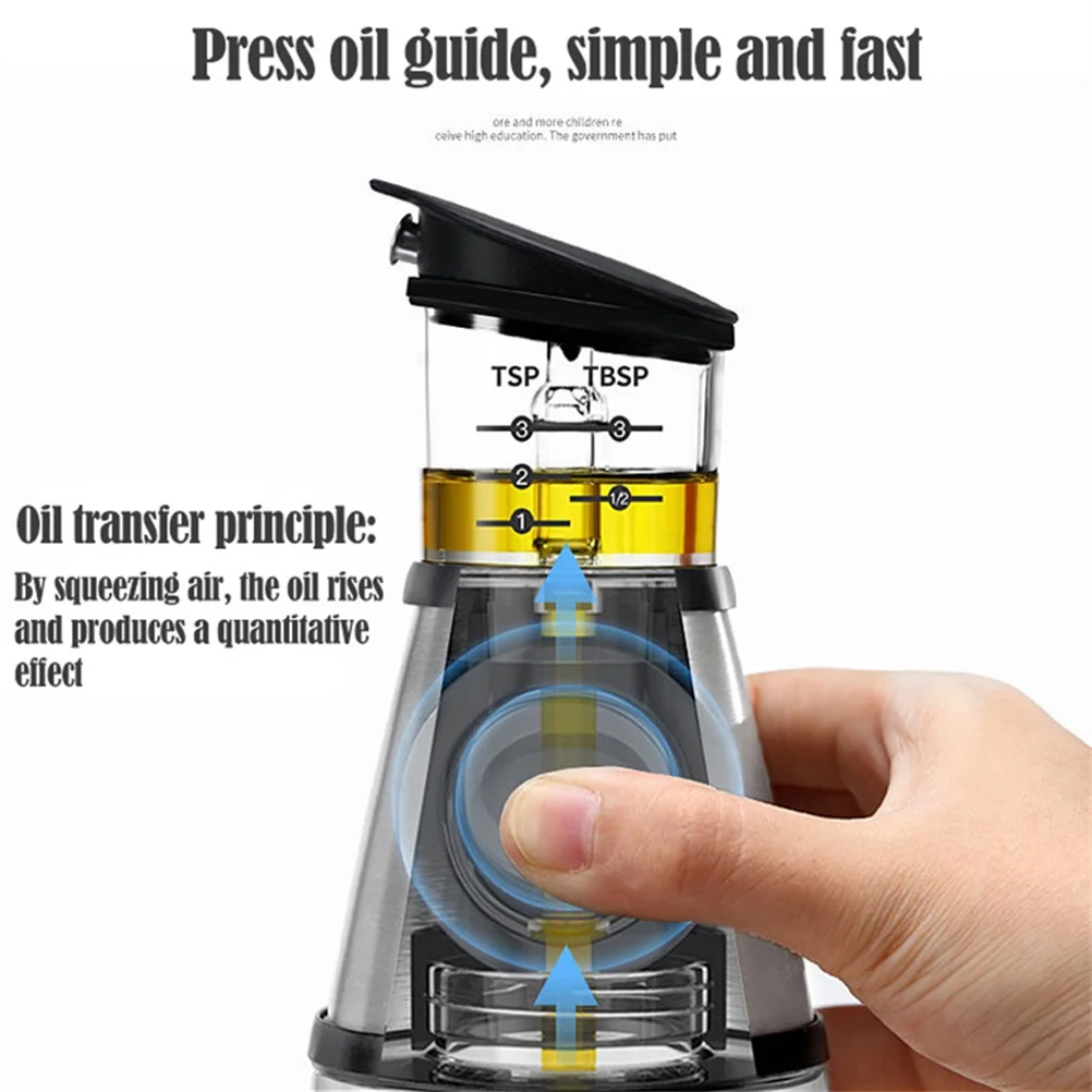 

500ml Oil Dispenser Oil Vinegar Dispenser Glass Bottle with Measurements Oil Sprayer Dispenser for Kitchen Cooking