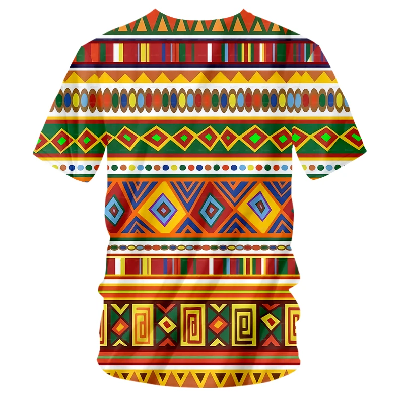 

CJLM new 0-neck short-sleeved 3D Tshirt printing color stripes trend tee funny Hiphop Plus size 5XL 6XL clothing square T-shirt