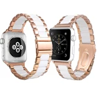 Ремешок подходит для Apple Watch band 384240444145 мм, металлический керамический браслет для iwatch series 7654321 из нержавеющей стали
