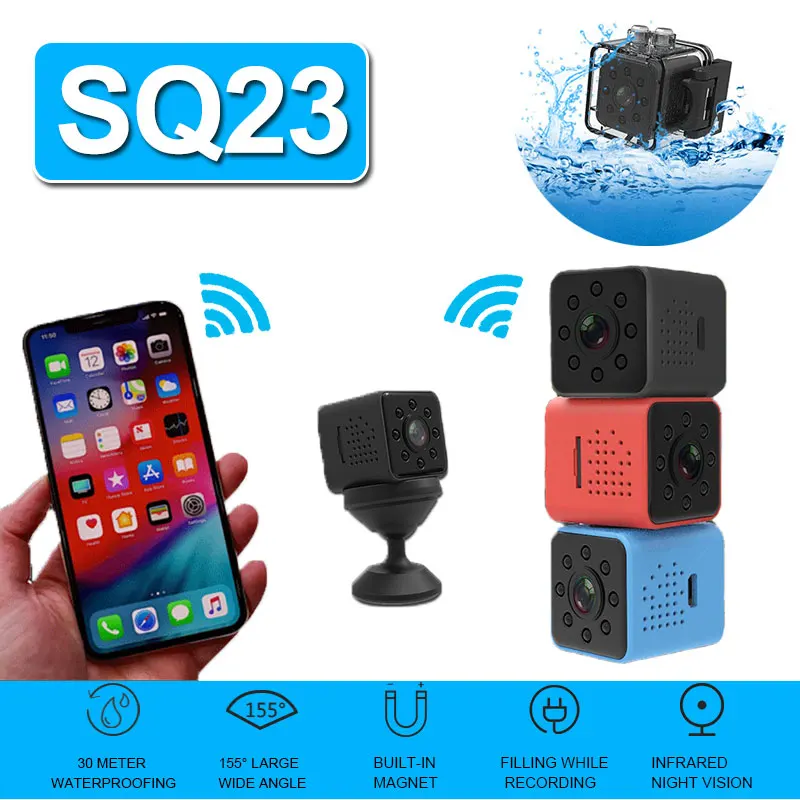 Мини Wi Fi камера SQ23 HD 1080P с поддержкой скрытой TF карты|Компактные видеокамеры| |