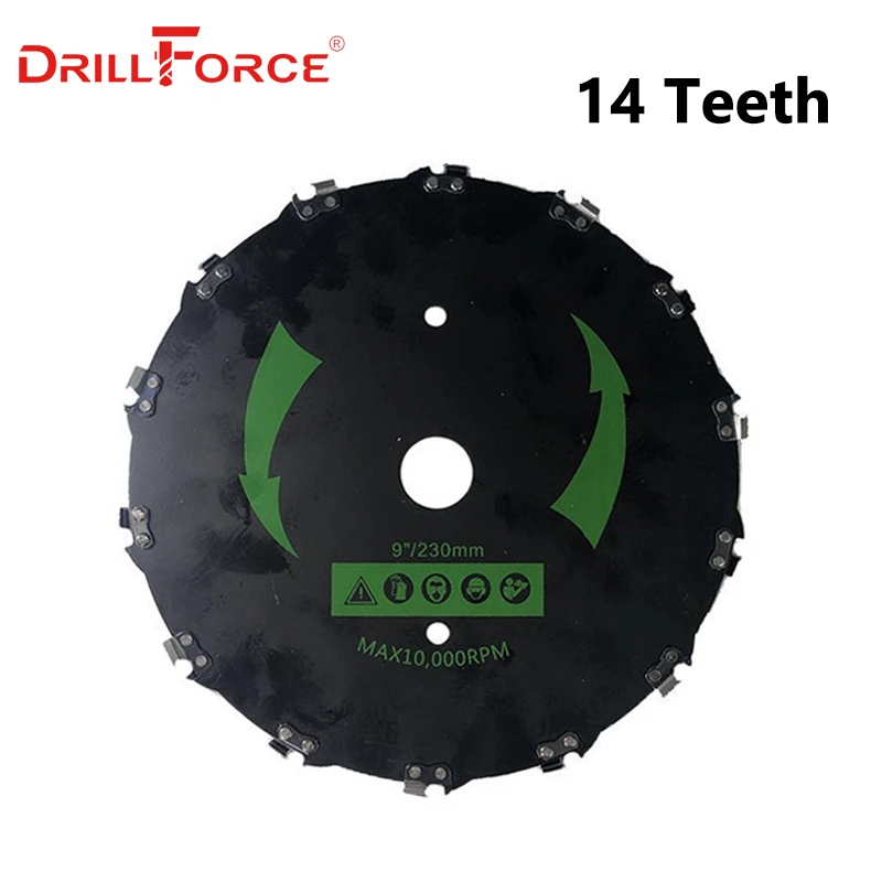 14 Teeth Drillforce " 230 мм пилы электрические Weeder аксессуары механические ножни для подстригания кустов Цепная Пила диск деревообрабатывающий Электроинструмент пилы - Цвет: 14 Teeth