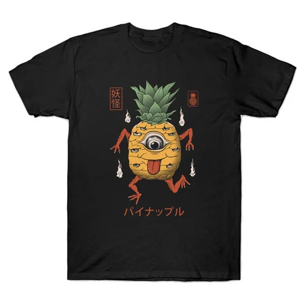 

T-shirt Harajuku Streetwear Cotton Camisetas Hombre Men yokai pineapple Funny Cool T Shirt tops tee
