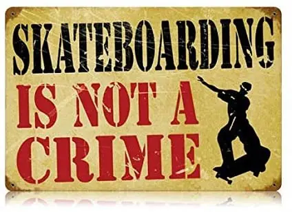 

Стильная винтажная металлическая вывеска BGOJM, скейтбординг, не является делом 8X12 дюймов, мужская пещера.