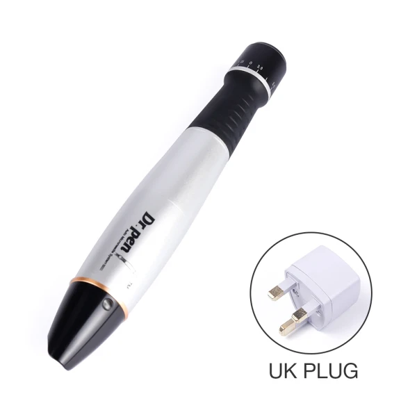 UK Plug Ultima A1-C иглы Советы Микро прокатки иглы татуировки ручка 12 Pin иглы электрические микро крошечные прокатки системы терапия Уход за кожей - Цвет: UK Plug