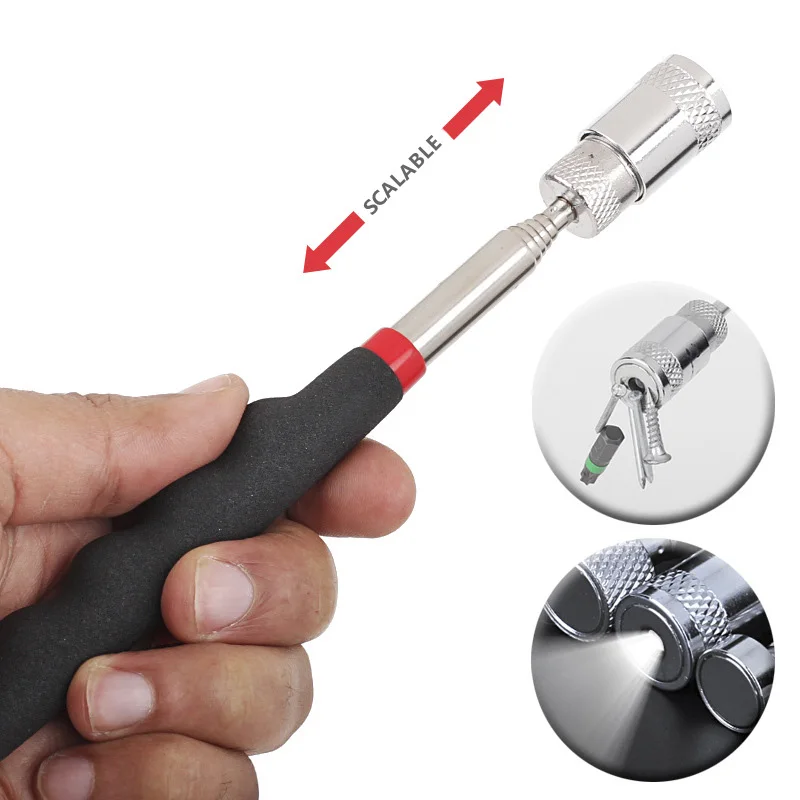 

Vastar Telescopic Adjustable Magnetic Pick-Up Tools,Suction Bar,Sucker,Suction Bar,Metal Pick-Up,With Lamp,Inspection Mirror