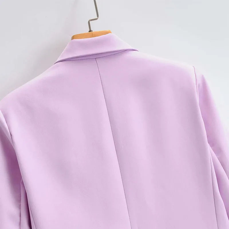 

Simple Drape Temperament Loose Commuting Occupation Chic Women's Jacket Lapel Long Sleeve Double Breasted Pocket Female Coat