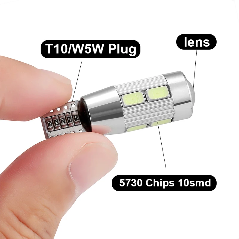 2X автомобиля внутренняя Лицензия плиты светильник T10 светодиодный для Skoda Octavia A5 A7