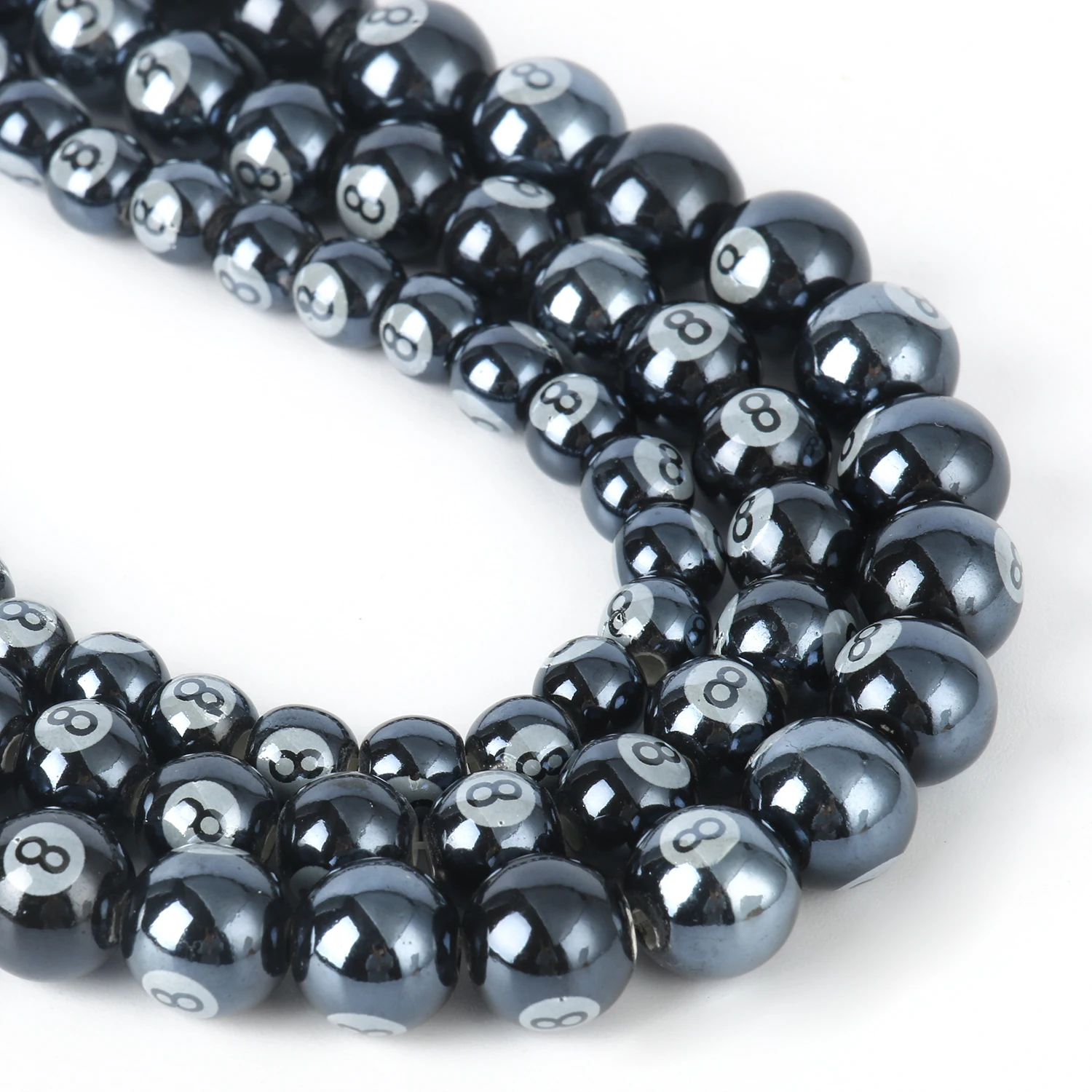Синие бисеры для бильярда, керамические бусины для женских ожерелий, 8, 10, 12 мм, сделай сам, творческие фарфоровые бусины ручной работы 15 дюймов
