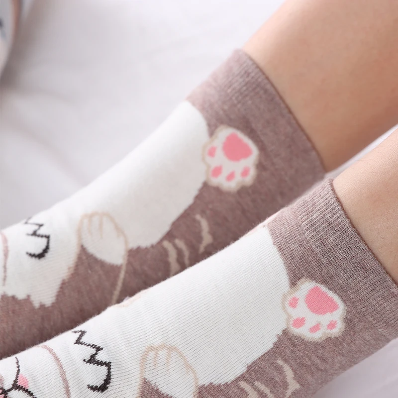 1 пара женских носков Новые повседневные корейские хлопковые носки с милым
