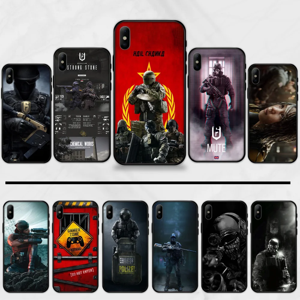 Мягкий силиконовый чехол для телефона из ТПУ rainbow six siege iPhone 5 5S SE 5C 6 6S 7 8 plus X XS XR 11 PRO