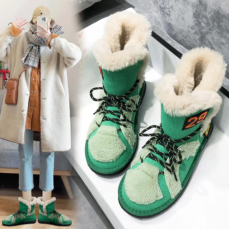 

2021 New Waterproof Snow Boots Women Mid-calf Boots Winter Shoes For Woman Warm Plush Boots For Women Booties Slip On Boot Mujer
