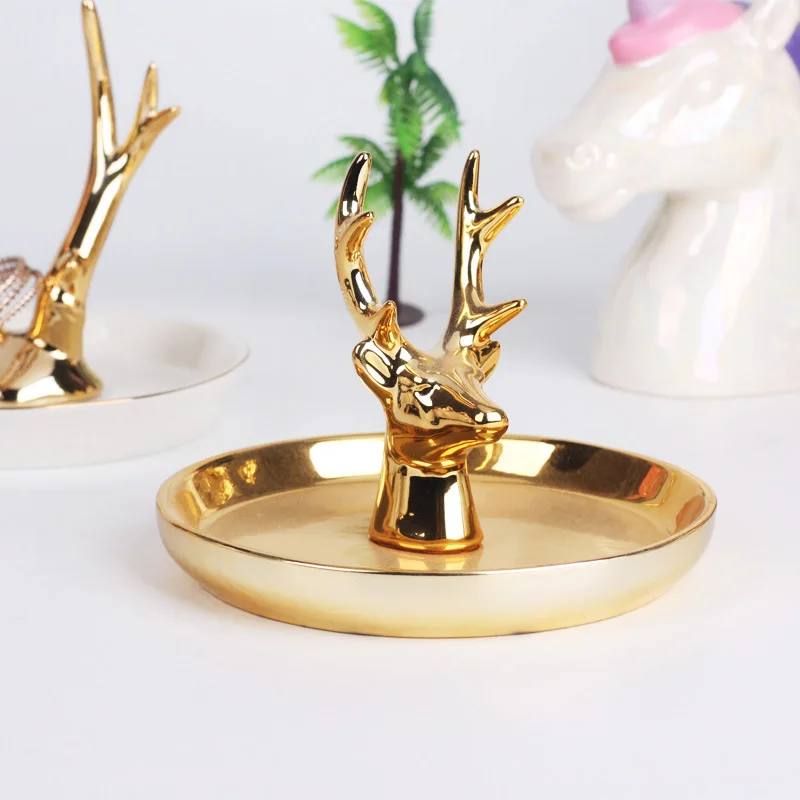 Кольцо Единорог держатель керамические украшения блюдо брелок подставка