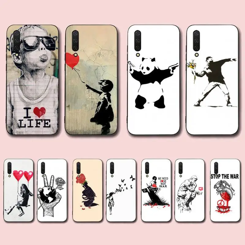 

FHNBLJ Street Art Banksy Graffiti Phone Case for Xiaomi mi 5 6 8 9 10 lite pro SE Mix 2s 3 F1 Max2 3