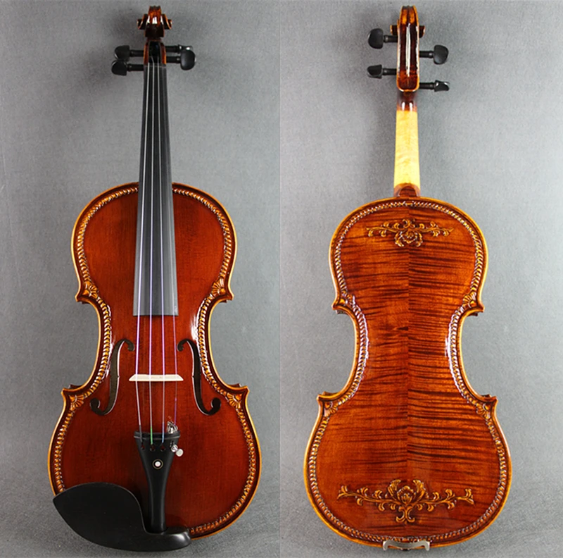 

Old Europe Carving-Hand Crafted Cкрипка 4/4 Violin كمان Ammoon Free Violin Case&Bow violin accessories