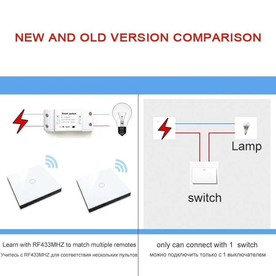 Дистанционный выключатель электрошока RF 4333 МГц релейный приемник питания CA 90 в 250